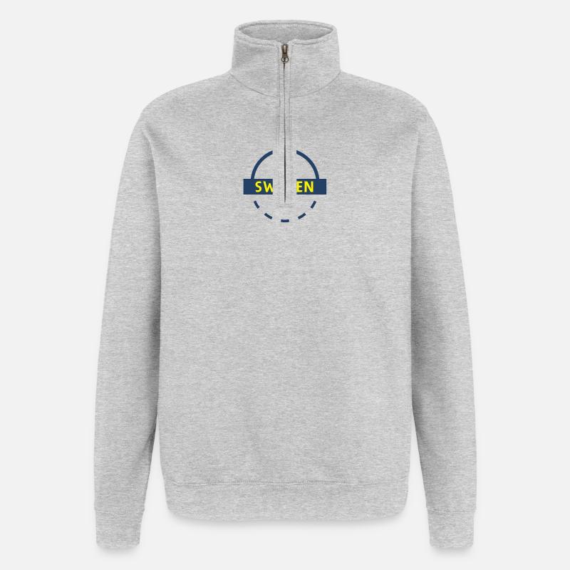 Emblème de la Suède Arc Badge - Sweat à zip 1/4 - gris chiné