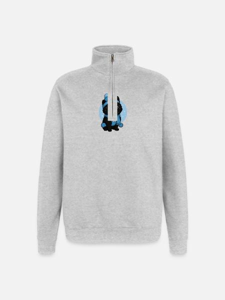 Cuddly Dog Winter Magic - Quarter-Zip Sweatshirt - heather grey
