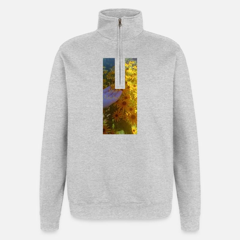 Positive Botschaft  - Quarter-Zip-Sweatshirt - Grau meliert