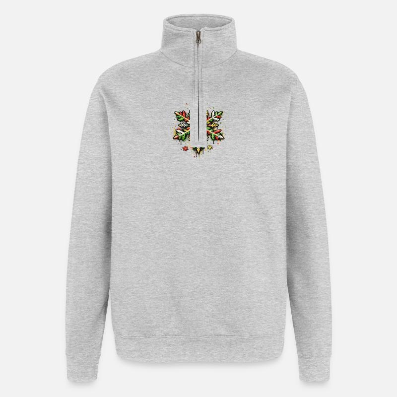Snowflake . 1 . AI generated - Quarter-Zip Sweatshirt - heather grey