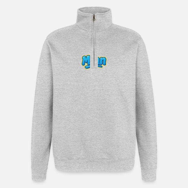 Graffiti Prénom Léon cadeau idéal imprimable - Sweat à zip 1/4 - gris chiné