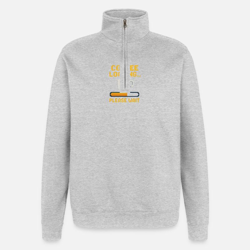 Coffee Loading... Please Wait - Quarter-Zip Sweatshirt - heather grey