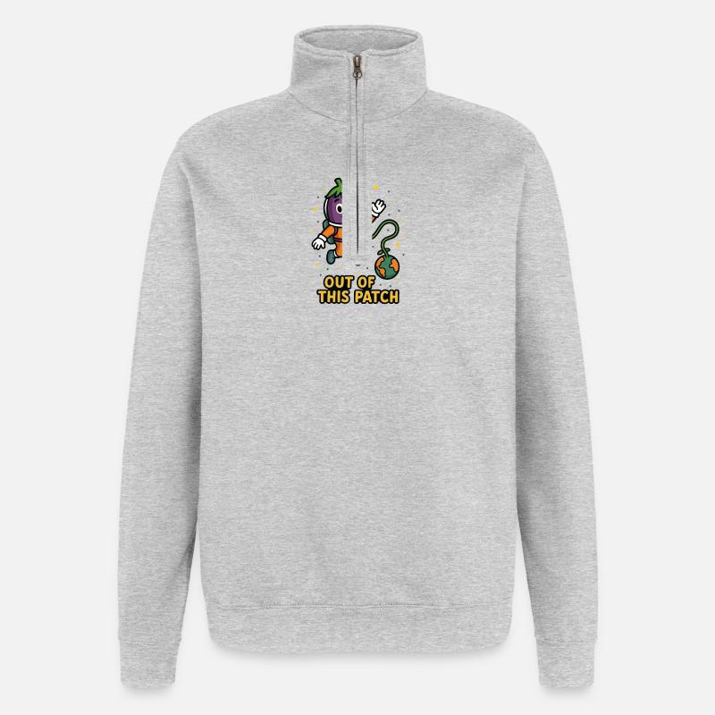Hors de ce patch - Sweat à zip 1/4 - gris chiné