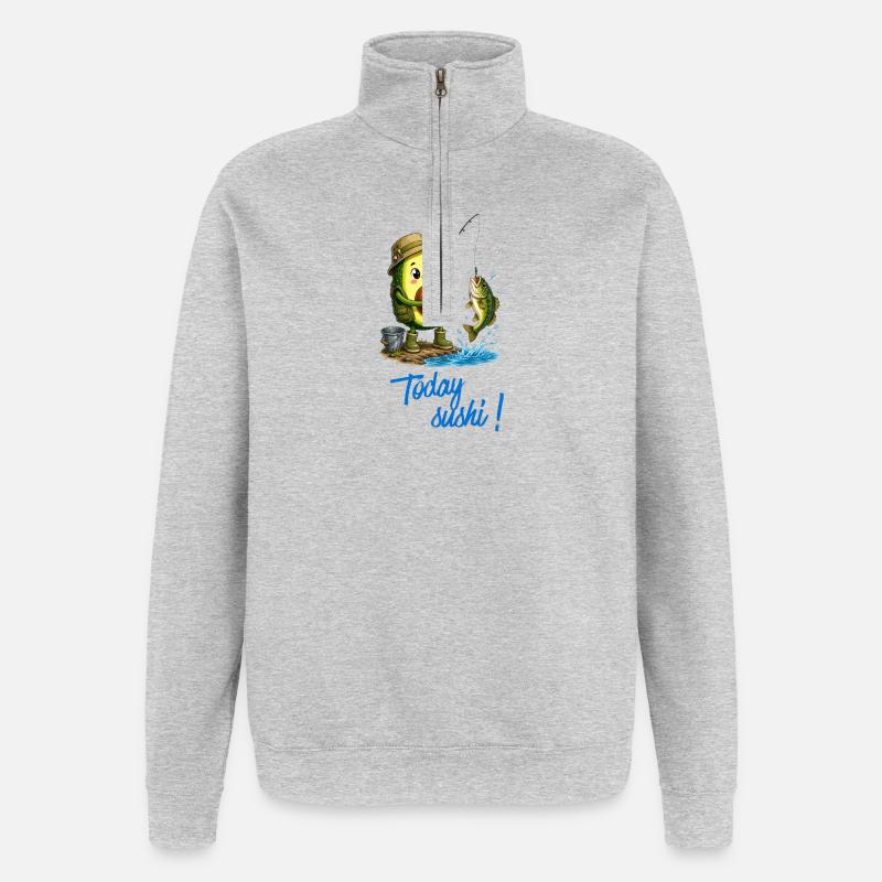 Aventure des pêcheurs d’avocats - Sweat à zip 1/4 - gris chiné