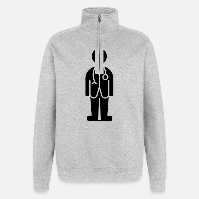 Doctor Icon - Quarter-Zip Sweatshirt - heather grey