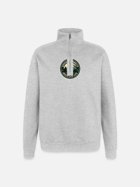 Adventure Wait Mountain Life - Quarter-Zip Sweatshirt - heather grey