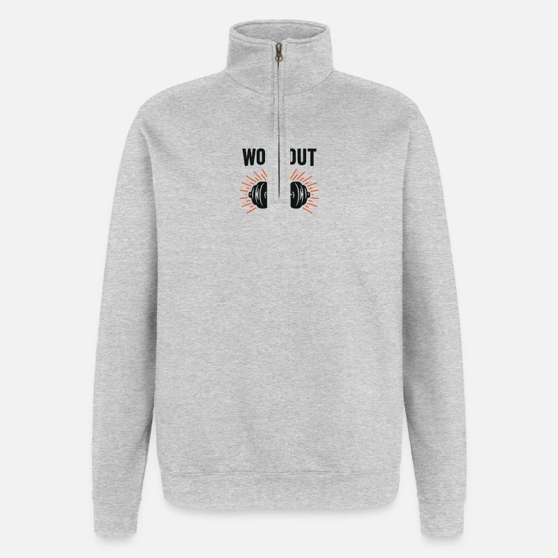 Langhantel-Burst-Drive - Quarter-Zip-Sweatshirt - Grau meliert