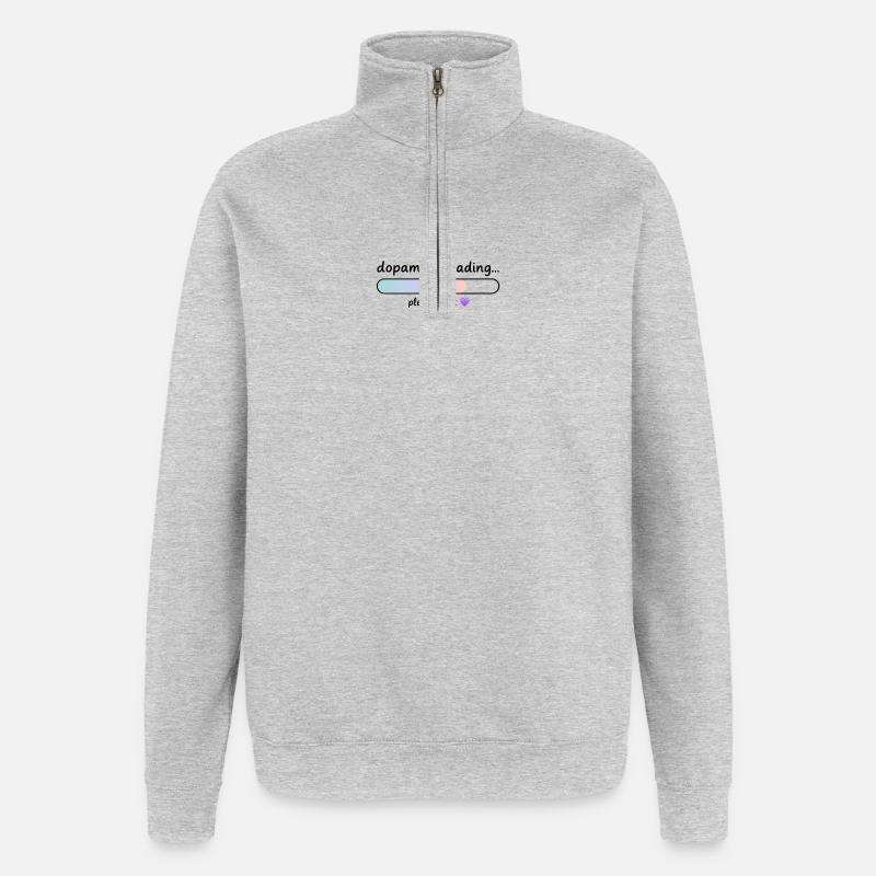 Dopamin-Ladegradient - Quarter-Zip-Sweatshirt - Grau meliert