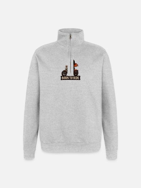 Biker Girl – Born to Ride - Quarter-Zip Sweatshirt - heather grey