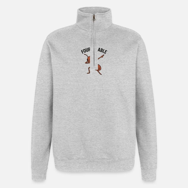 Fourmidable Dab Ameise - Quarter-Zip-Sweatshirt - Grau meliert