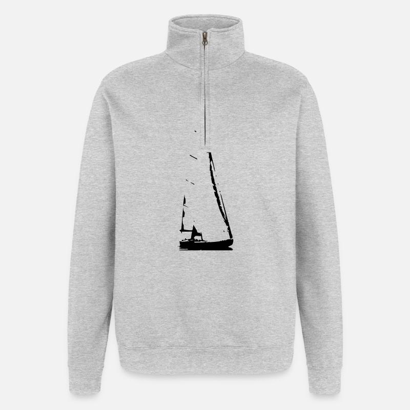 Sailing Boat - Sweat à zip 1/4 - gris chiné