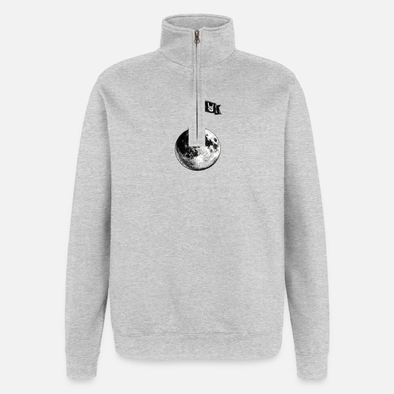 Drapeau lunaire avec panneau jupe - Sweat à zip 1/4 - gris chiné