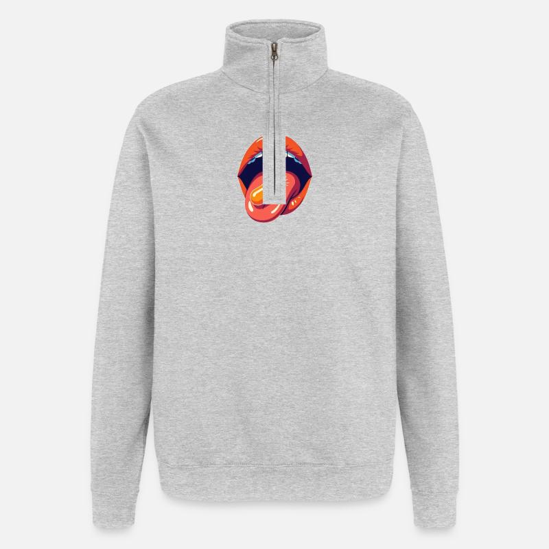 Bitcoin Orangepill Basic - Sweat à zip 1/4 - gris chiné