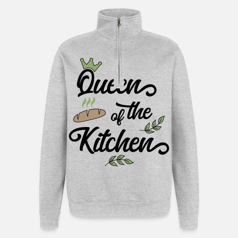 Cuire - Sweat à zip 1/4 - gris chiné