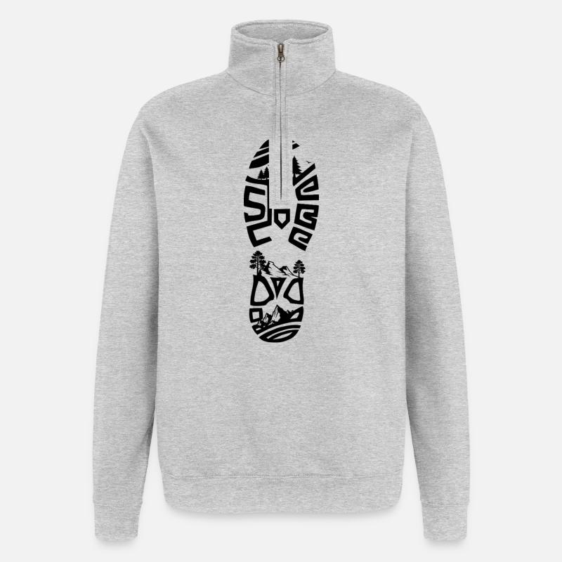 Wanderschuhe Outdoor Abenteuer - Quarter-Zip-Sweatshirt - Grau meliert