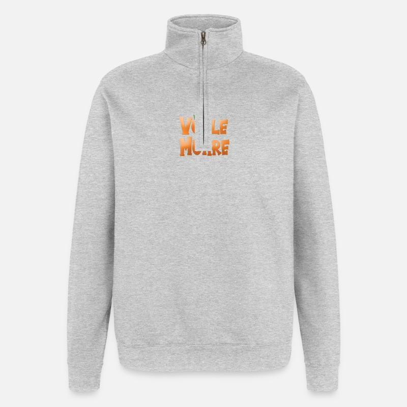 Volle Möhre - Quarter-Zip-Sweatshirt - Grau meliert