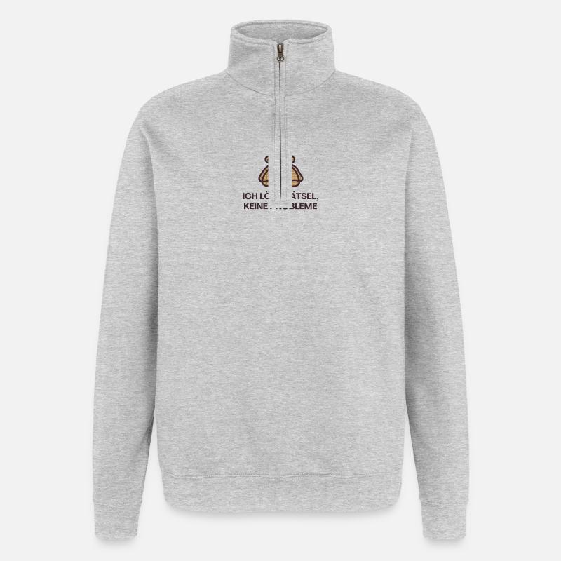 I solve puzzles, no problems - Quarter-Zip Sweatshirt - heather grey