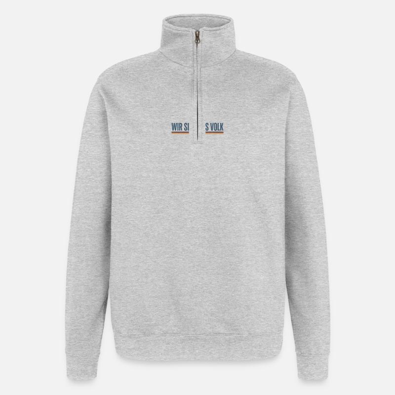 Wir sind das Volk - Quarter-Zip-Sweatshirt - Grau meliert