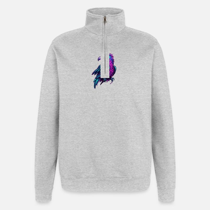 Neonphönix Farbflug - Quarter-Zip-Sweatshirt - Grau meliert