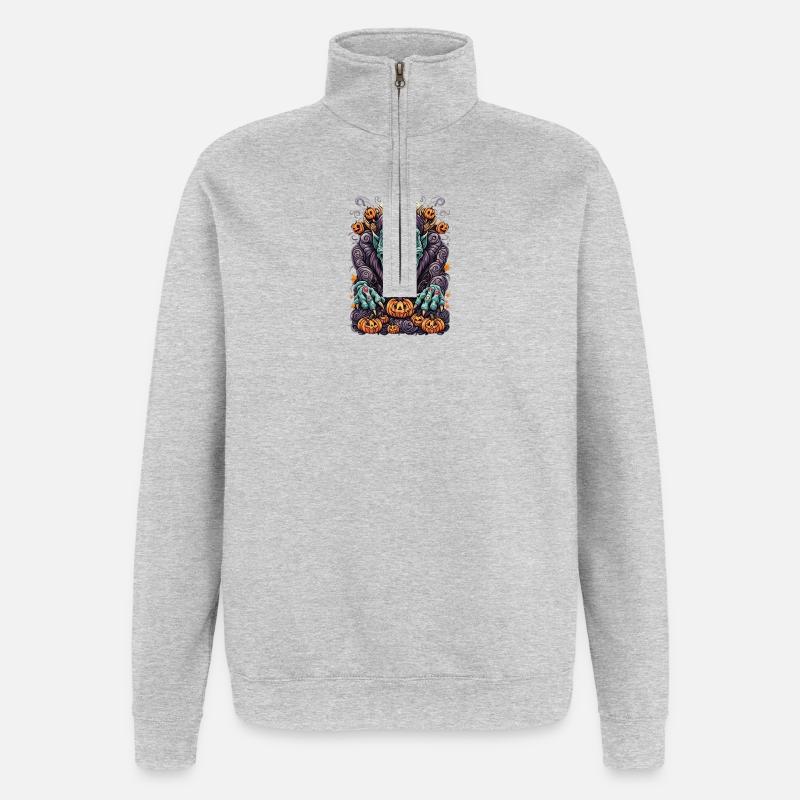 Sinister Halloween Hell Creature - Quarter-Zip Sweatshirt - heather grey