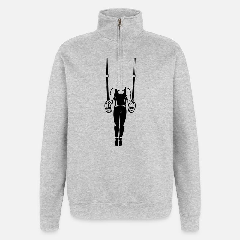 Turnringe - Quarter-Zip-Sweatshirt - Grau meliert