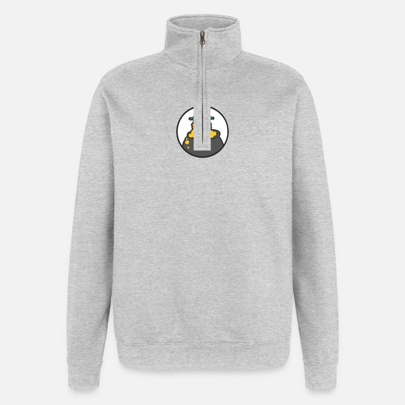 AND Ginger_cs2 emblem - Quarter-Zip Sweatshirt - heather grey