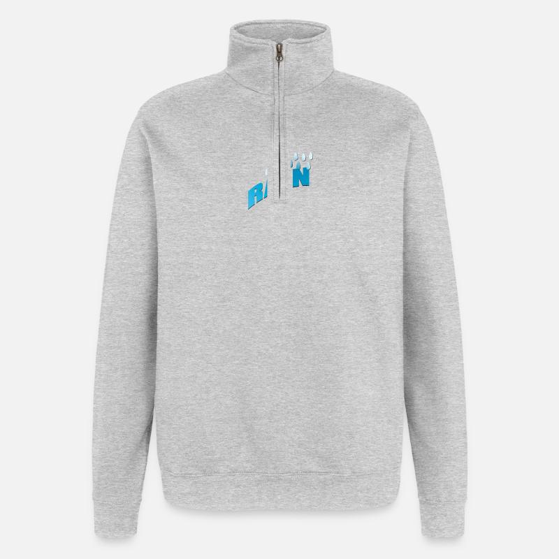 Rain Rain Raindrops Blue gradient - Quarter-Zip Sweatshirt - heather grey