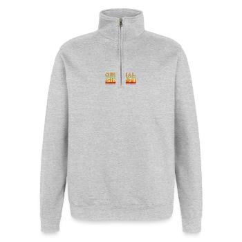 Original Since 71 Retro Tee - Sweat à zip 1/4 - gris chiné - Devant - AI Model Female 172 light (172cm) & AI Model Male 178 dark (178cm)