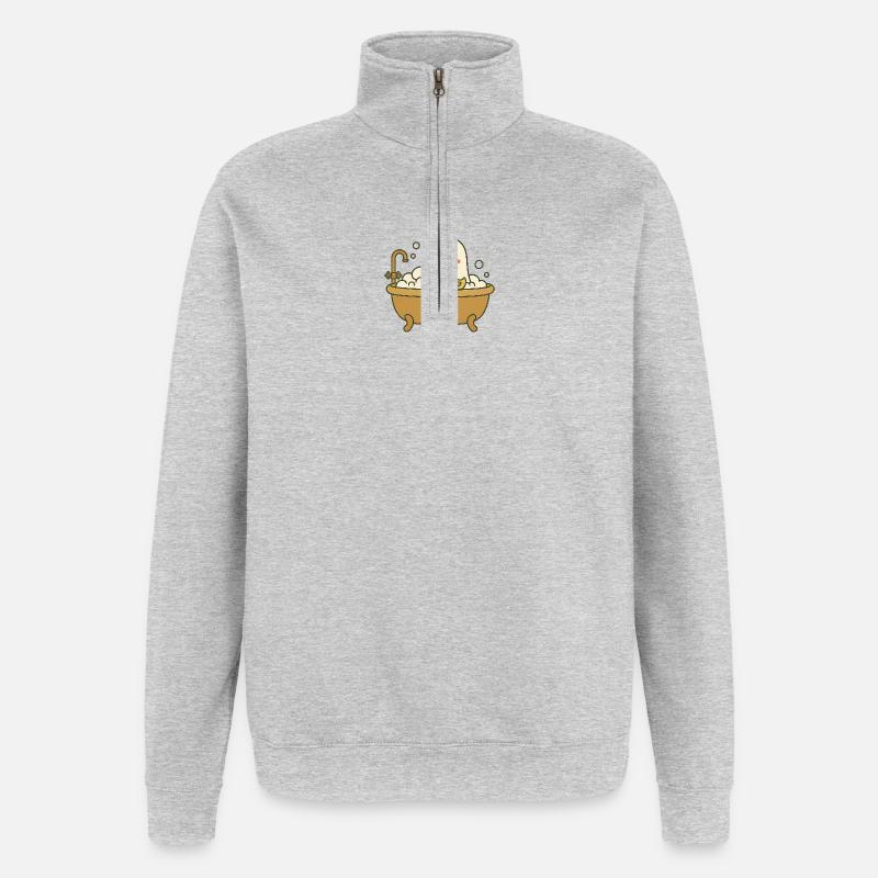 Ghost bubble bath - Quarter-Zip Sweatshirt - heather grey