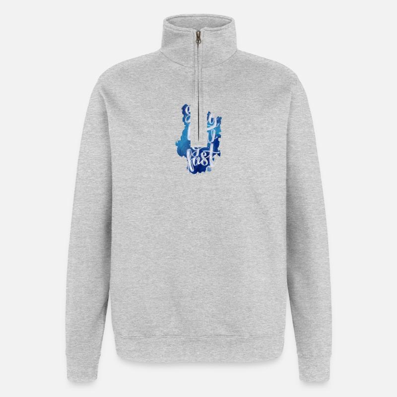 Stay low - Sweat à zip 1/4 - gris chiné