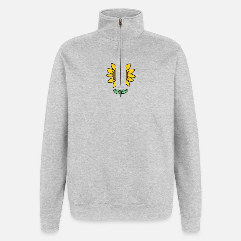 Dessin animé Joyeux de Tournesol - Sweat à zip 1/4 - gris chiné
