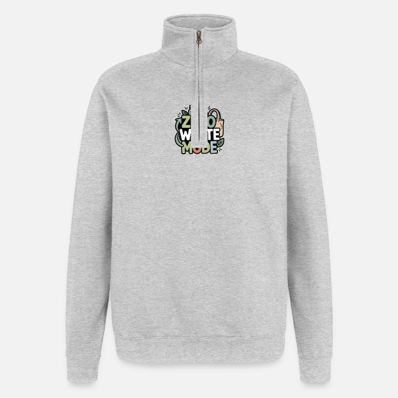 Mode zéro déchet - Sweat à zip 1/4 - gris chiné