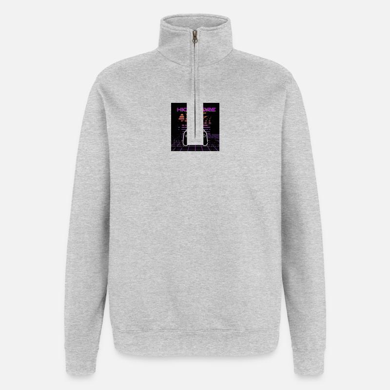 Note élevée - Sweat à zip 1/4 - gris chiné