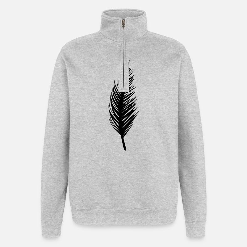 plume - Sweat à zip 1/4 - gris chiné