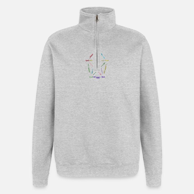 Rock Paper Scissors Lizard Spock - Quarter-Zip-Sweatshirt - Grau meliert