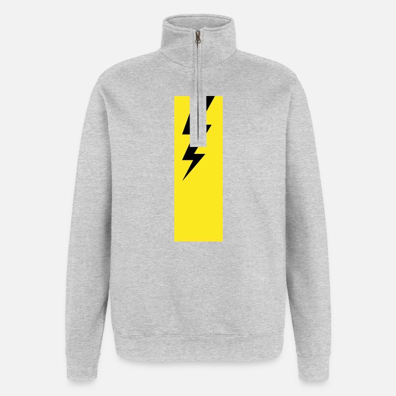 Foudre – Orage, tempête et électricité - Sweat à zip 1/4 - gris chiné