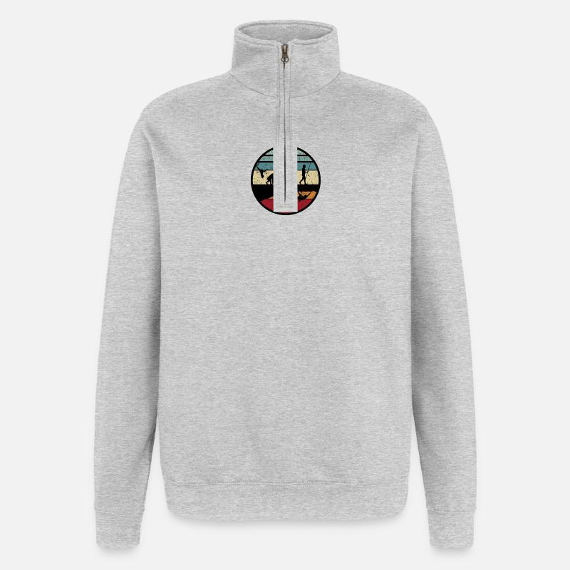 Sunset Evolution Journey - Quarter-Zip Sweatshirt - heather grey