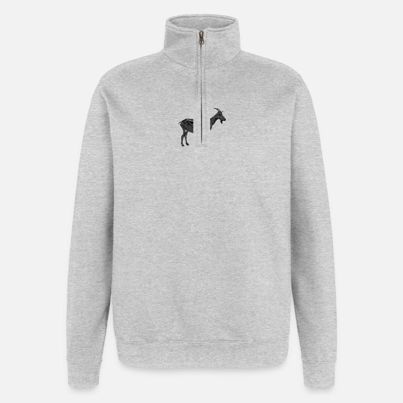 Saint Patrick's Day Goat Grey - Quarter-Zip Sweatshirt - heather grey