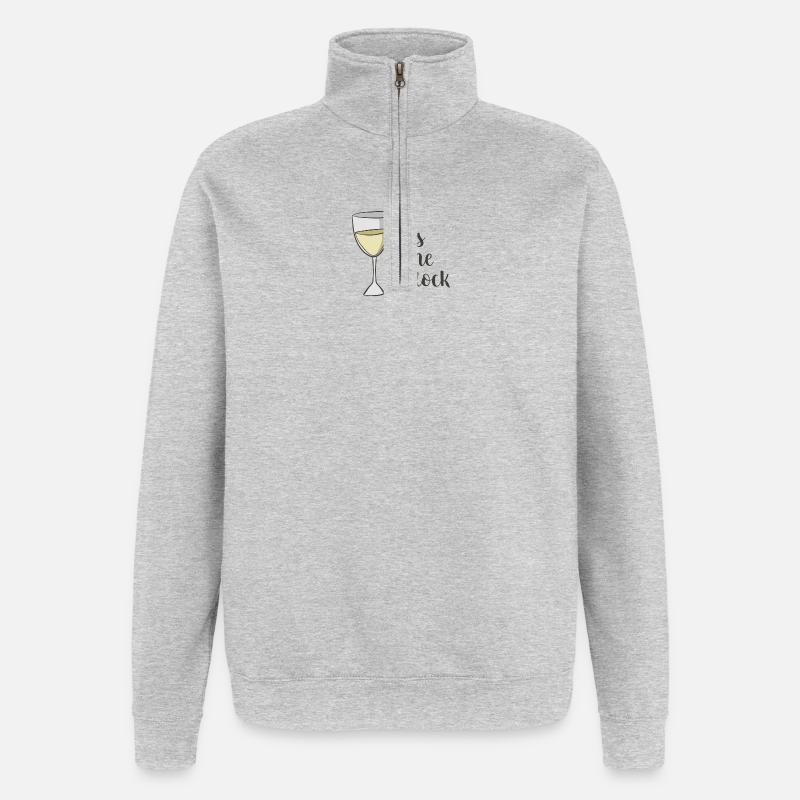 Wein - Quarter-Zip-Sweatshirt - Grau meliert