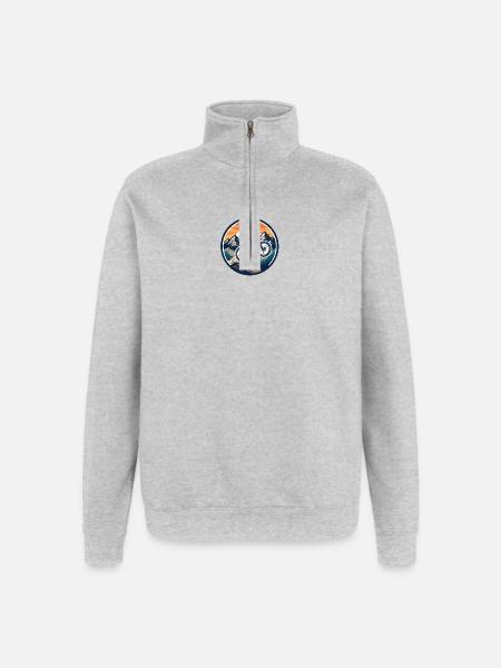 Bergabenteuer Mountainbike-Action - Quarter-Zip-Sweatshirt - Grau meliert