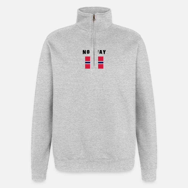 Norway Flag - Sweat à zip 1/4 - gris chiné