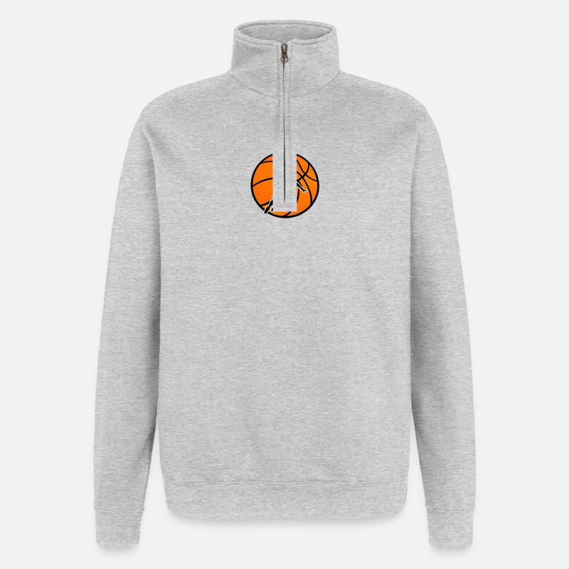 Dunk puissant au basketball - Sweat à zip 1/4 - gris chiné