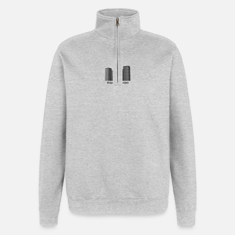 Projet de construction unique - Sweat à zip 1/4 - gris chiné