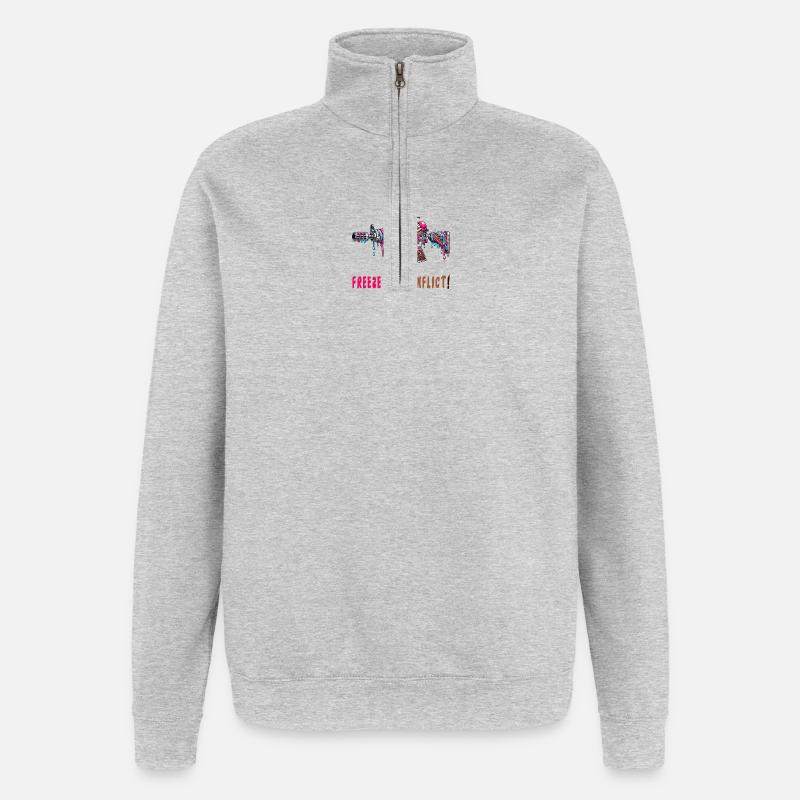Konflikt eingefrieren Eiscreme - Quarter-Zip-Sweatshirt - Grau meliert