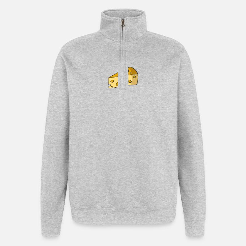 Käse - Quarter-Zip-Sweatshirt - Grau meliert