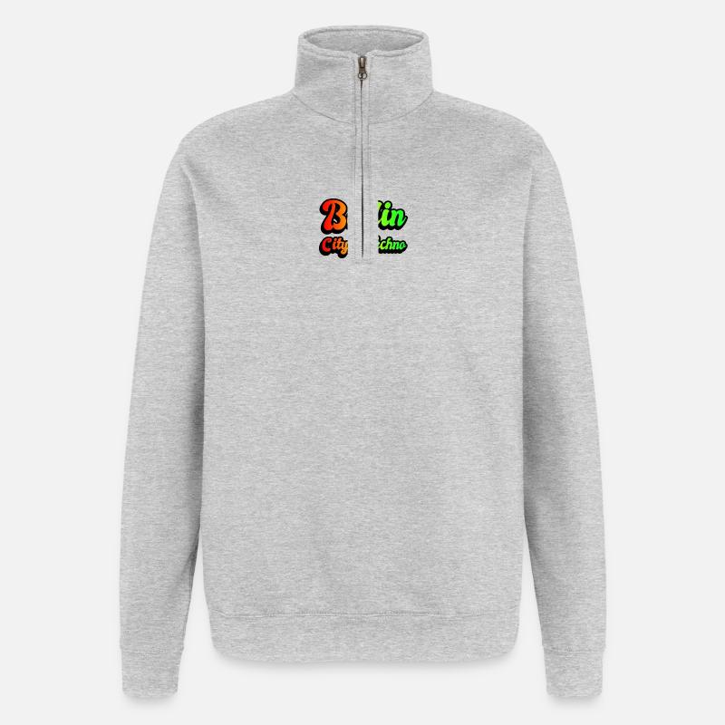 Berlin Stadt des Technos Regenbogen - Quarter-Zip-Sweatshirt - Grau meliert