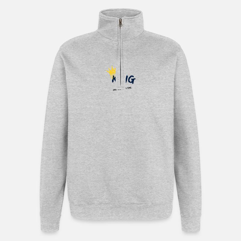 King Spray Krone Schwarz Blau - Quarter-Zip-Sweatshirt - Grau meliert