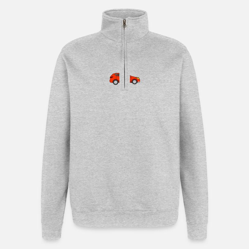 Mit dem Auto Simone - Quarter-Zip-Sweatshirt - Grau meliert