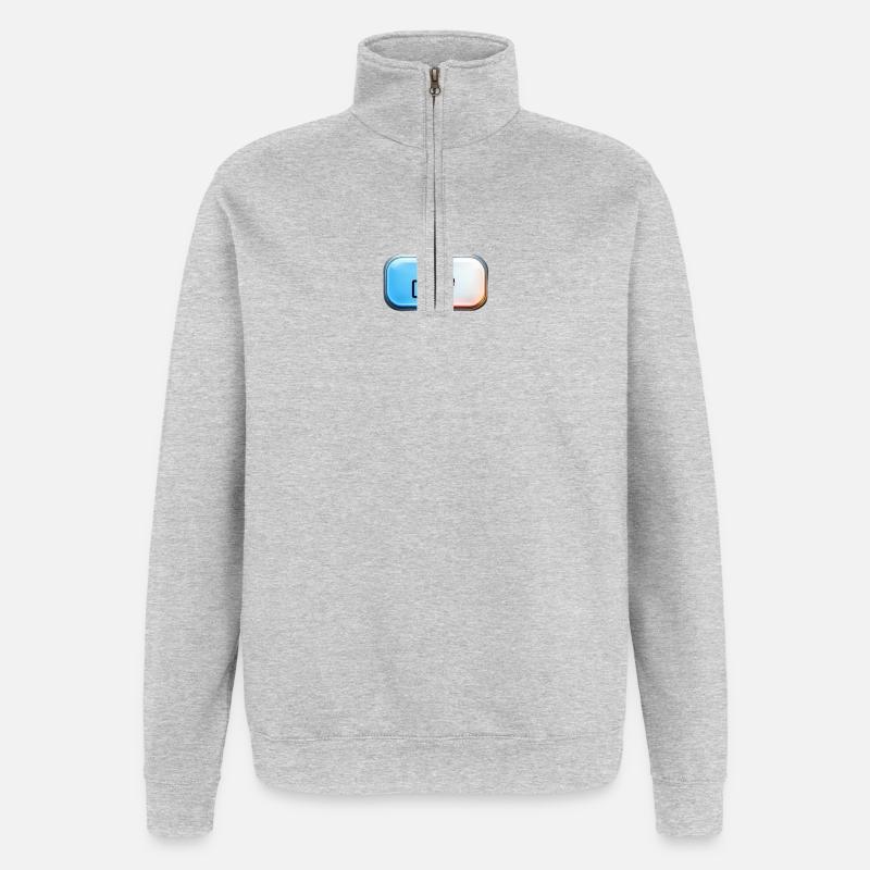 Neon Thumbs Up Gradient - Quarter-Zip Sweatshirt - heather grey