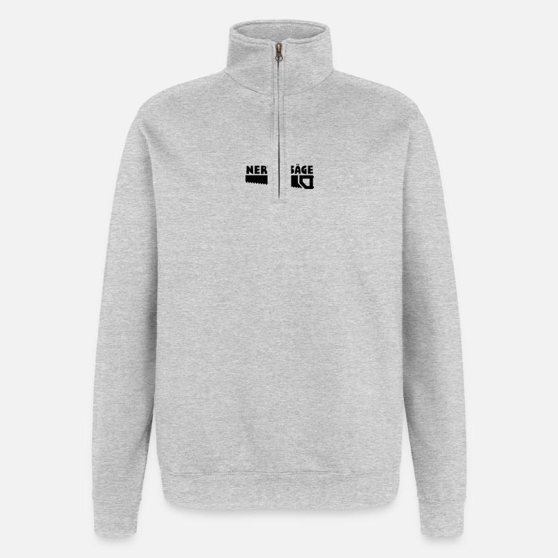 Lustige Sprüche Nervensäge - Quarter-Zip-Sweatshirt - Grau meliert